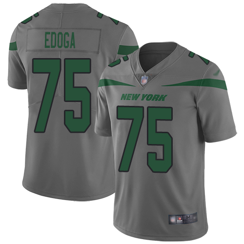 New York Jets Limited Gray Men Chuma Edoga Jersey NFL Football #75 Inverted Legend